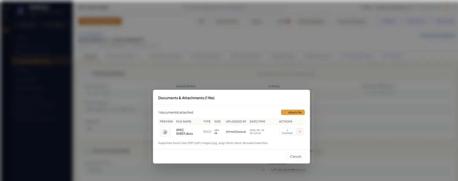 Document attachments